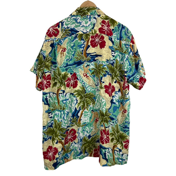 Reyn Spooner Joe Kealoha's Men's L Hawaiian Surfer Red Orchid Camp Aloha Shirt - Picture 4 of 4